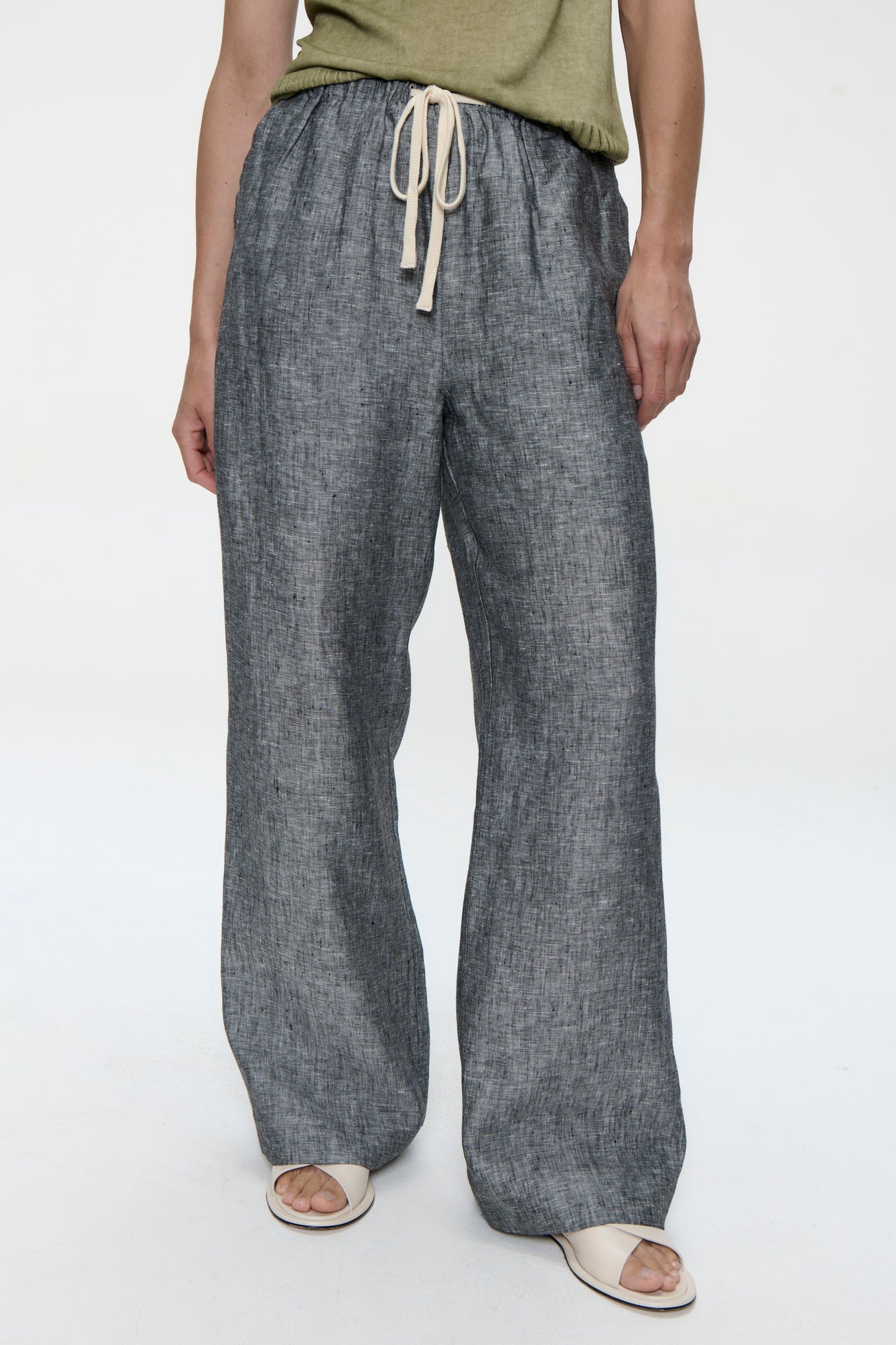 Folly linnen pants | Black Melange