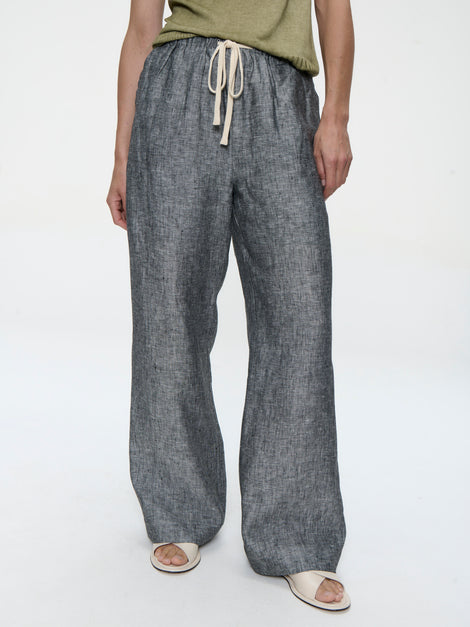 Folly linnen pants | Black Melange