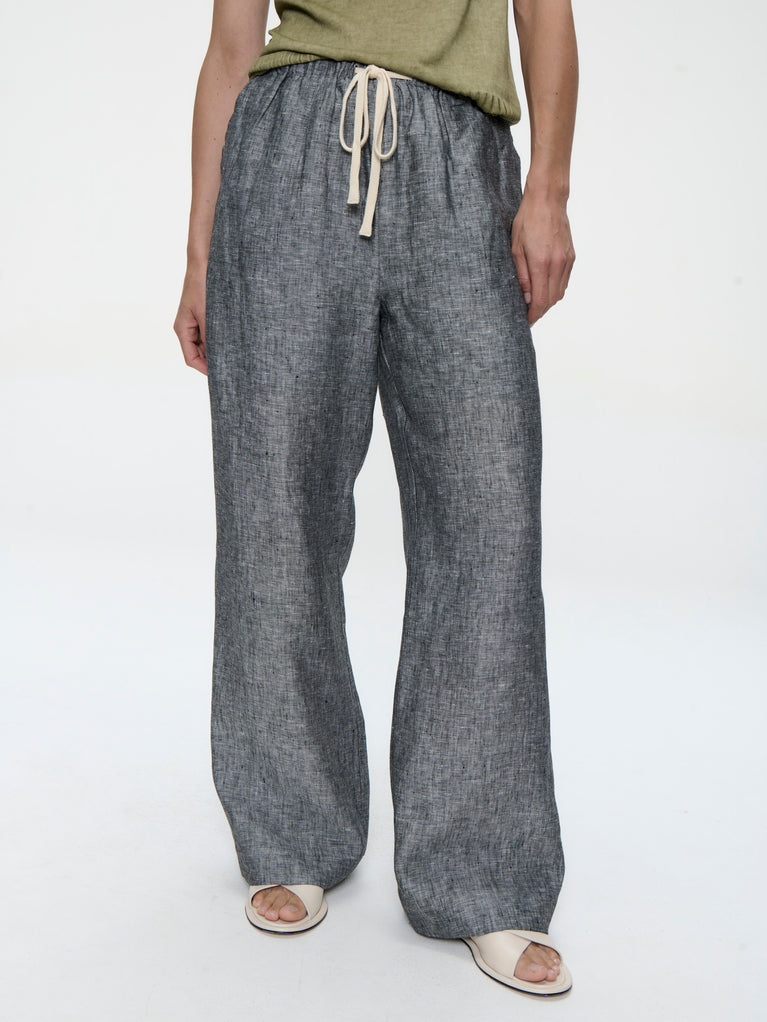 Folly linnen pants | Black Melange