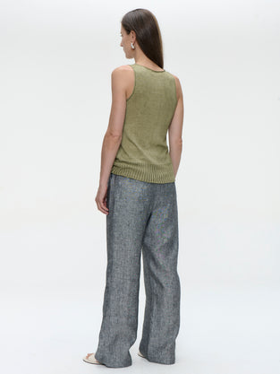 Folly linnen pants | Black Melange