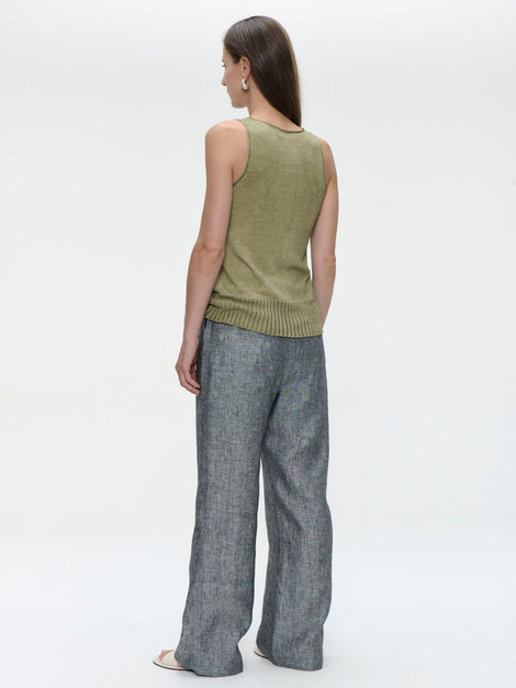 Folly linnen pants | Black Melange