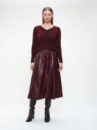 Nitty eco leather skirt | Bordo