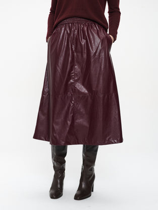Nitty eco leather skirt | Bordo