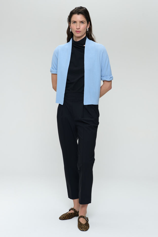 Seamless cotton cardigan 394 | Azzurro