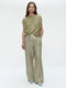 Folly linnen pants | Green Melange