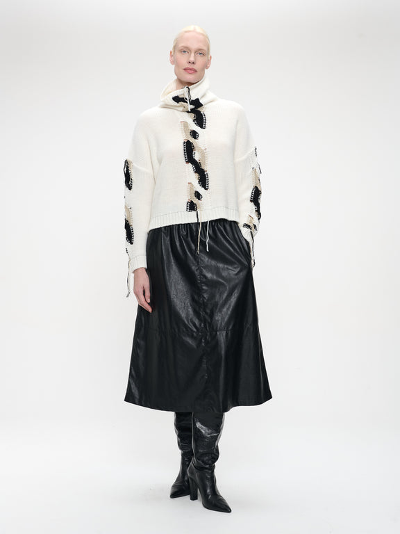 Nitty eco leather skirt | Black