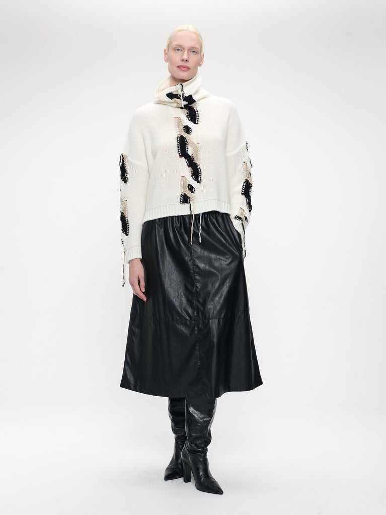 Nitty eco leather skirt | Black