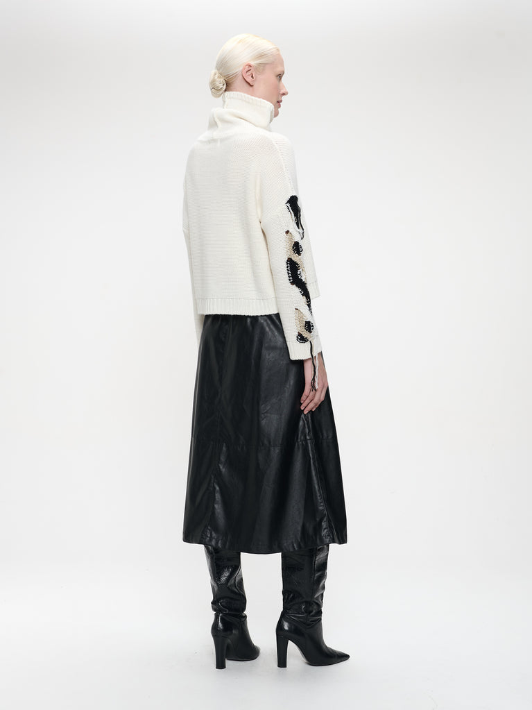 Fancy high neck Pullover H25024 | Off White