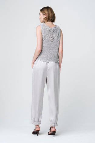 Sebastian saten pants | Grigio