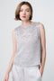 Sequined hole top 25052 | Light Grey