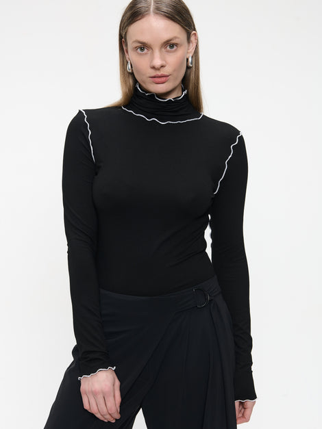 Janice viscose top | Black White