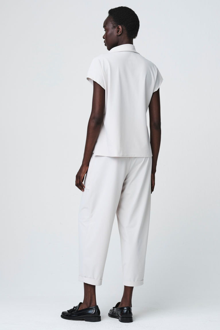 Wilma structure tech jersay blouse | Sand