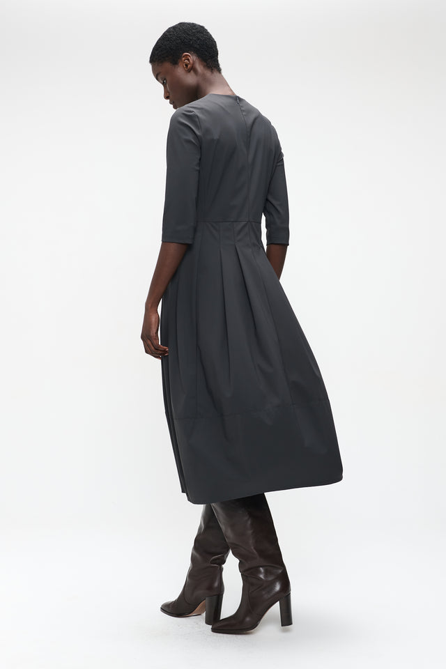 Heide tech jersay dress LS | Grey