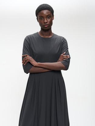 Heide tech jersay dress LS | Grey
