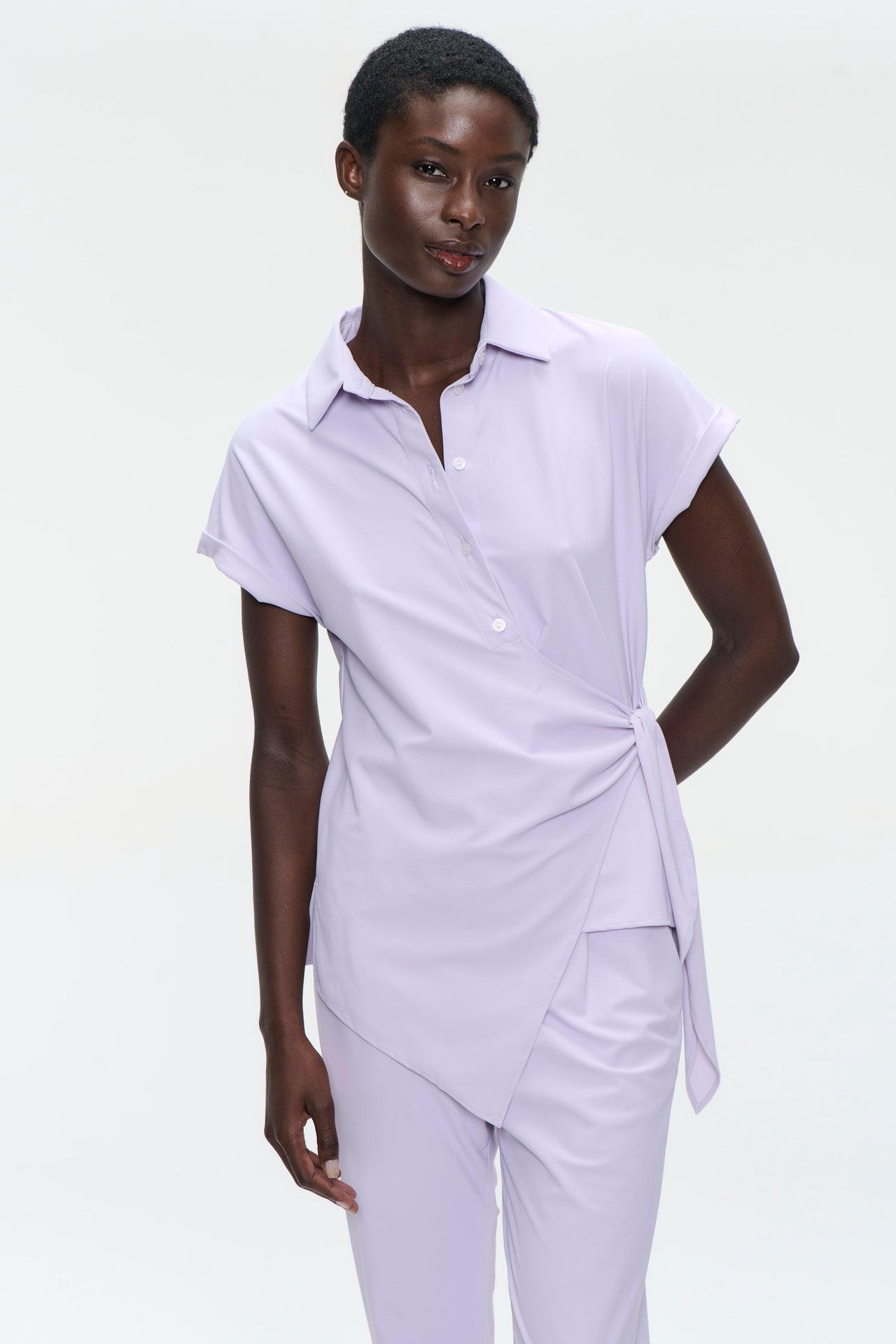 Aston blouse technical jersey | Lila