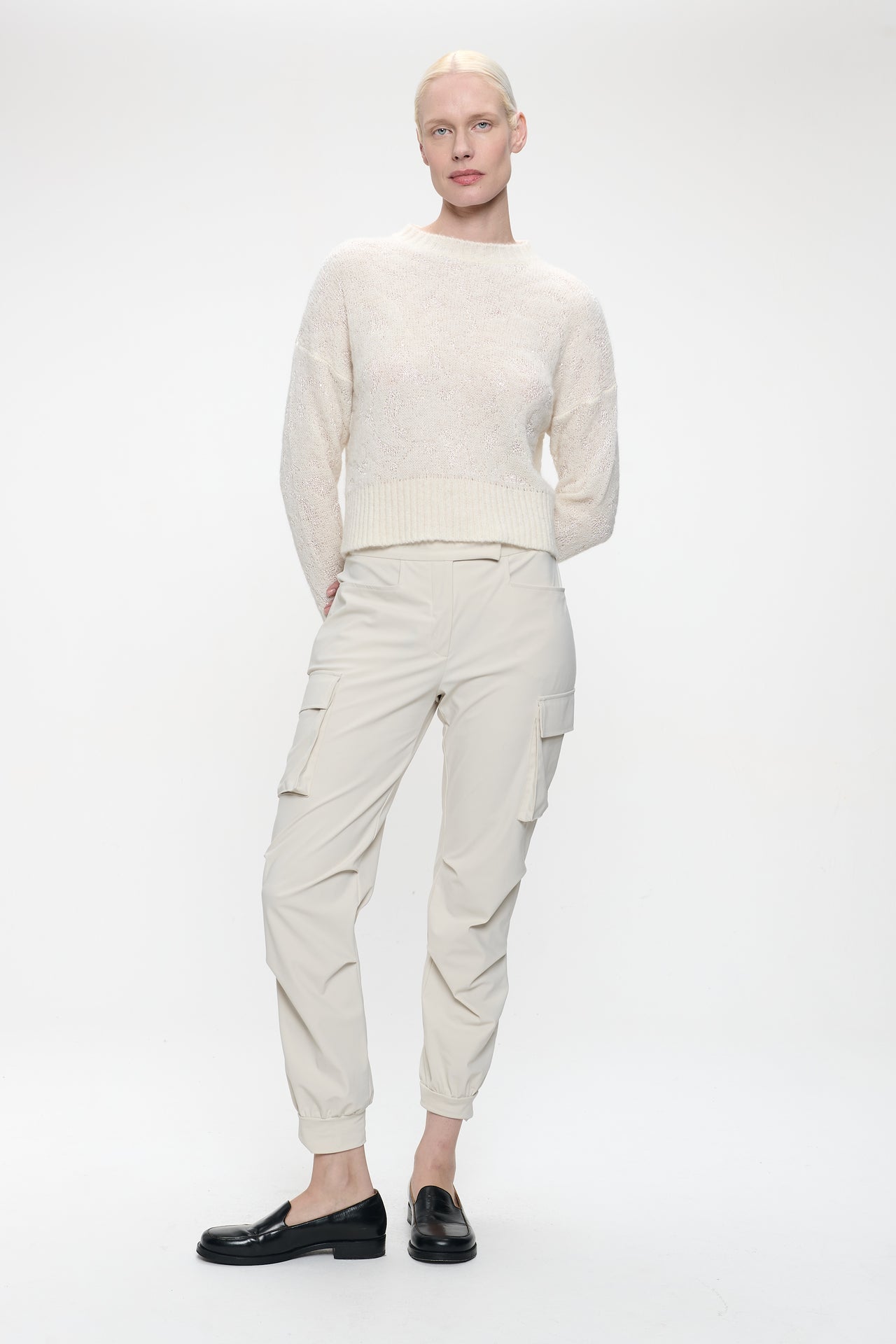 Pullover shiny alpaca H24423 | Ecru