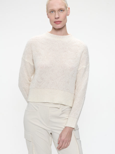 Pullover shiny alpaca H24423 | Ecru
