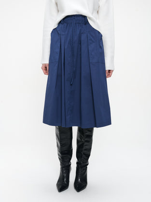 Raffaele poplin skirt | Blue