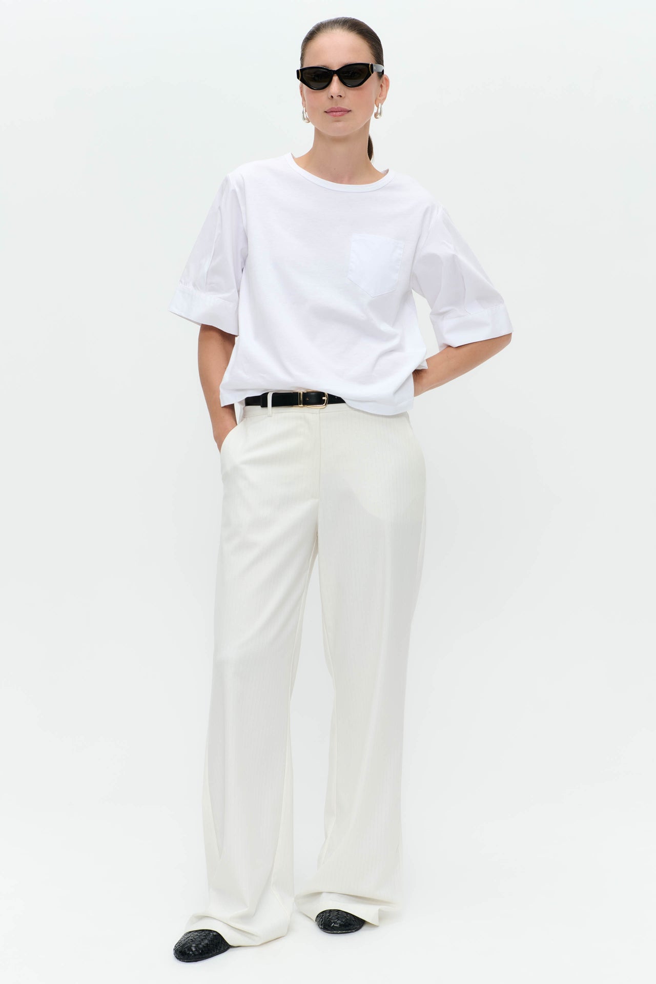 Molly mix cotton top | White