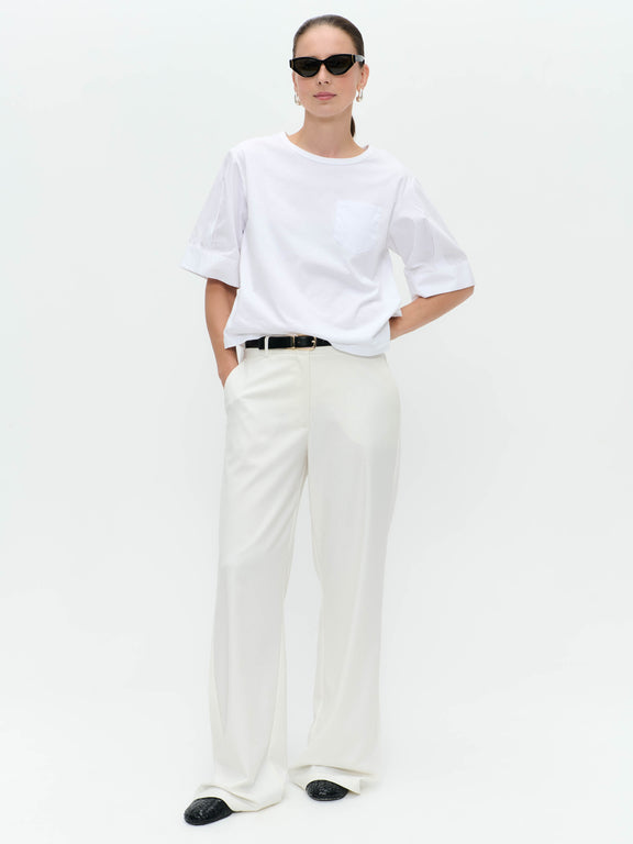 Molly mix cotton top | White