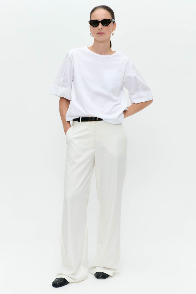 Molly mix cotton top | White