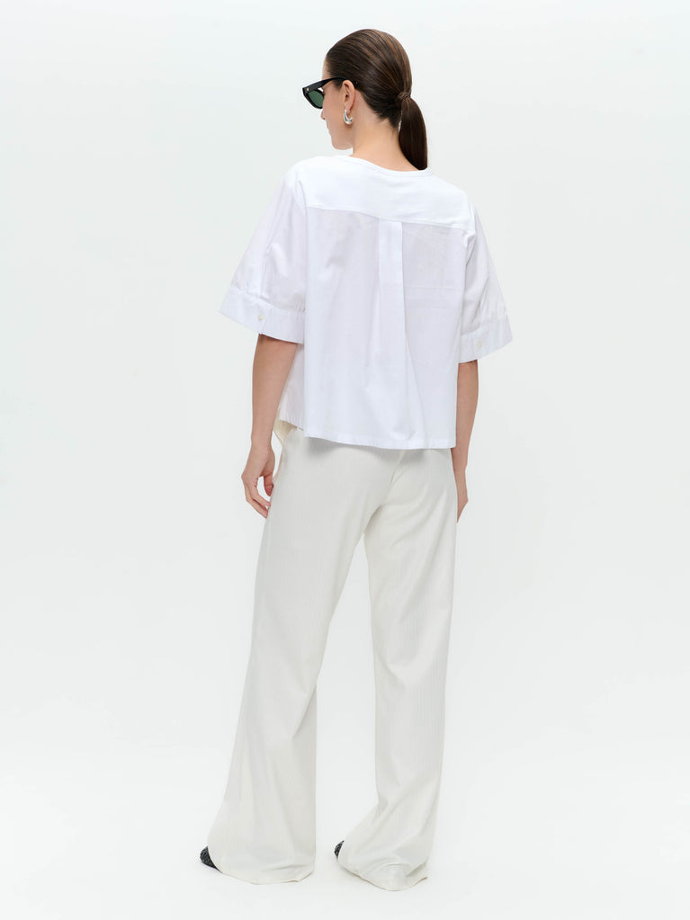 Molly mix cotton top | White