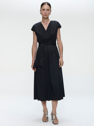 Poplin long dress 2945 | Black