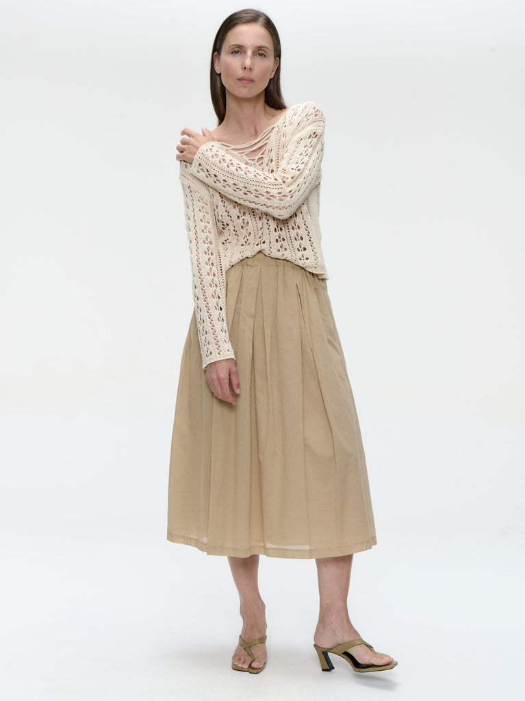 Alle voile cotton skirt | Beige
