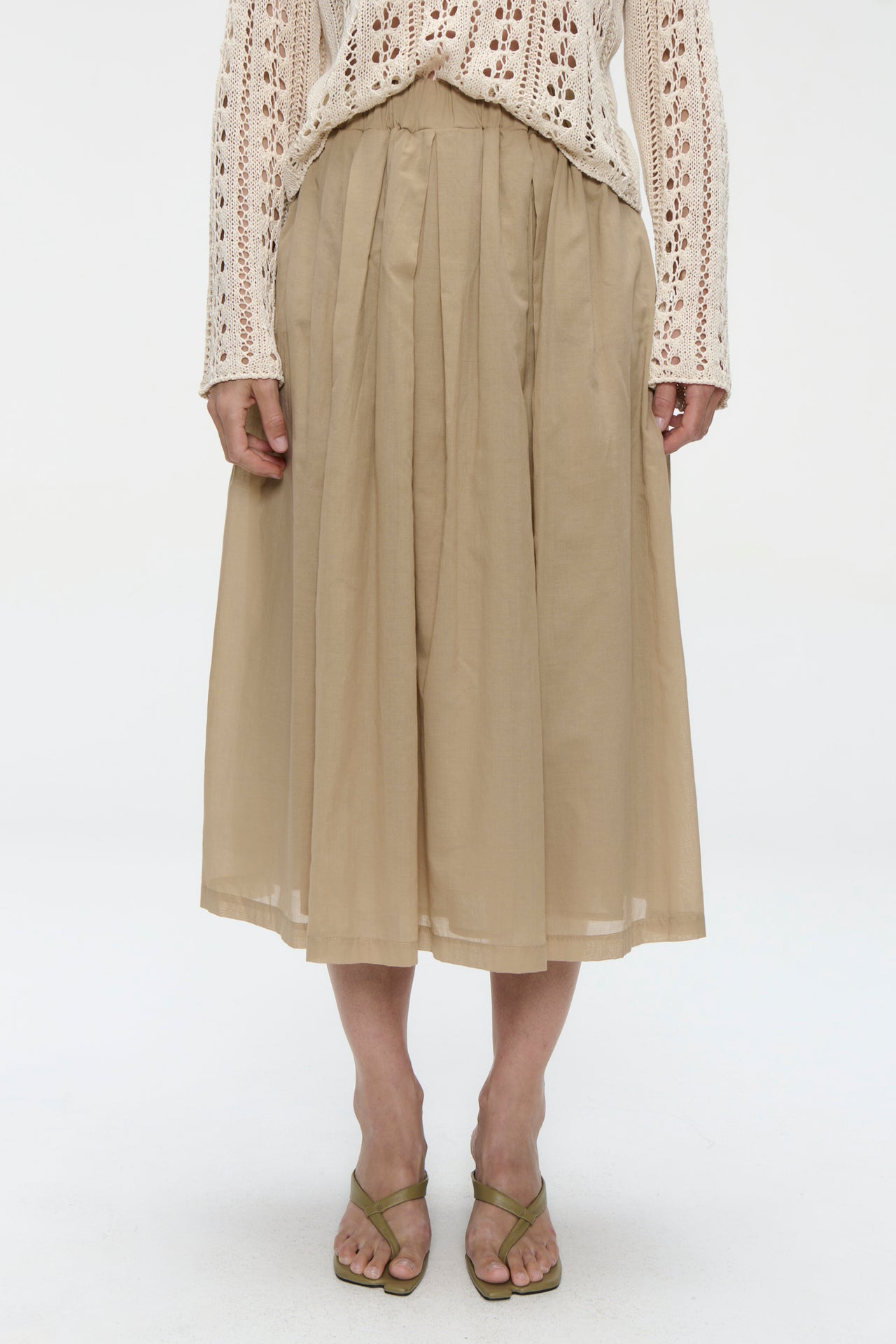 Alle voile cotton skirt | Beige