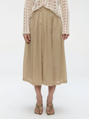 Alle voile cotton skirt | Beige