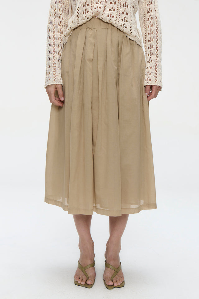 Alle voile cotton skirt | Beige