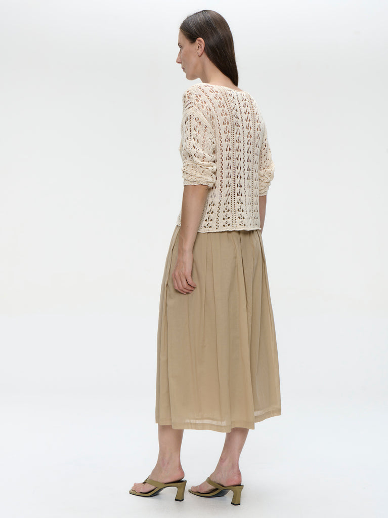 Alle voile cotton skirt | Beige