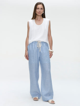 Folly linnen pants | Blue Melange