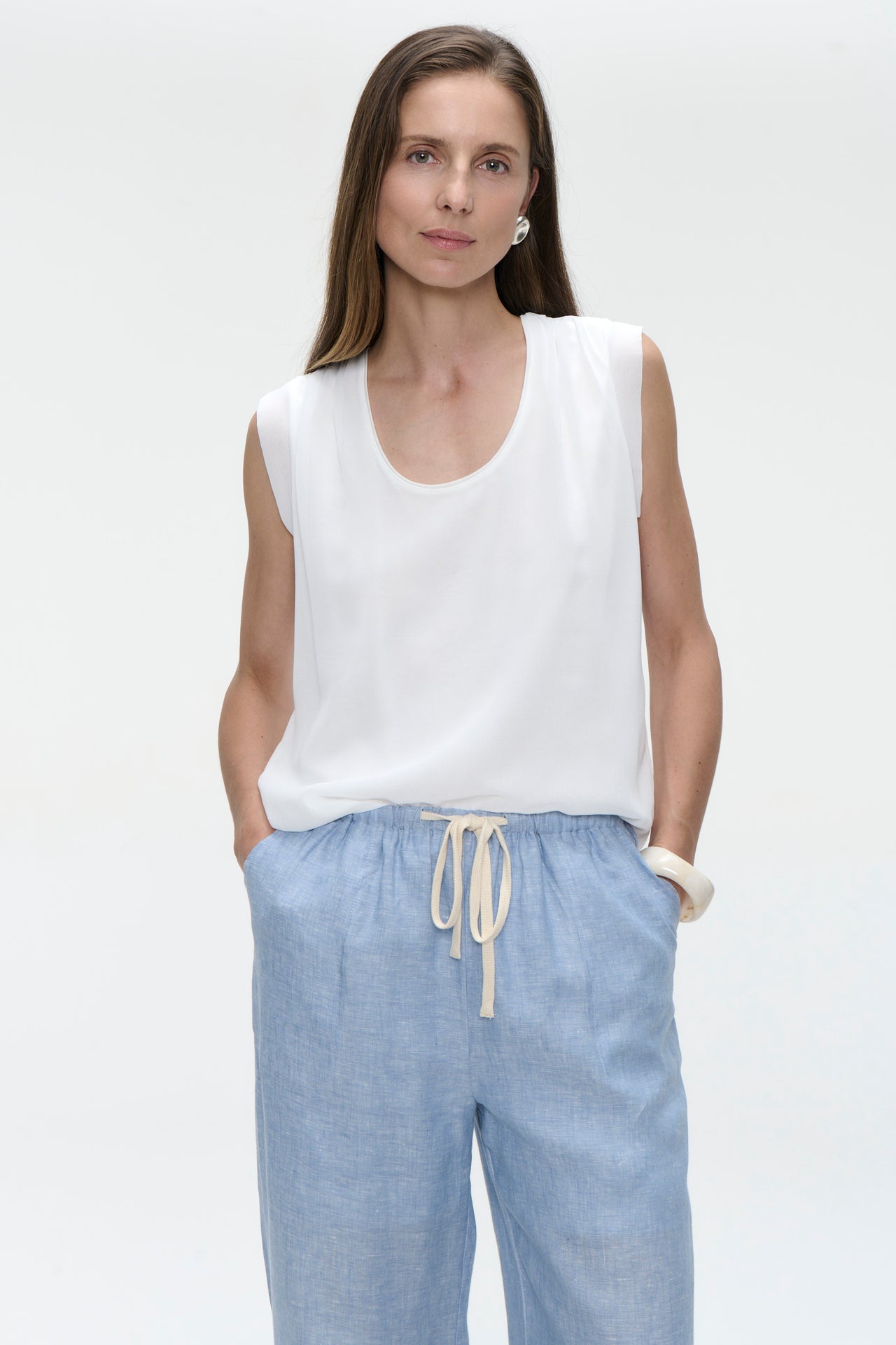 Gigia viscose cotton top | Off White