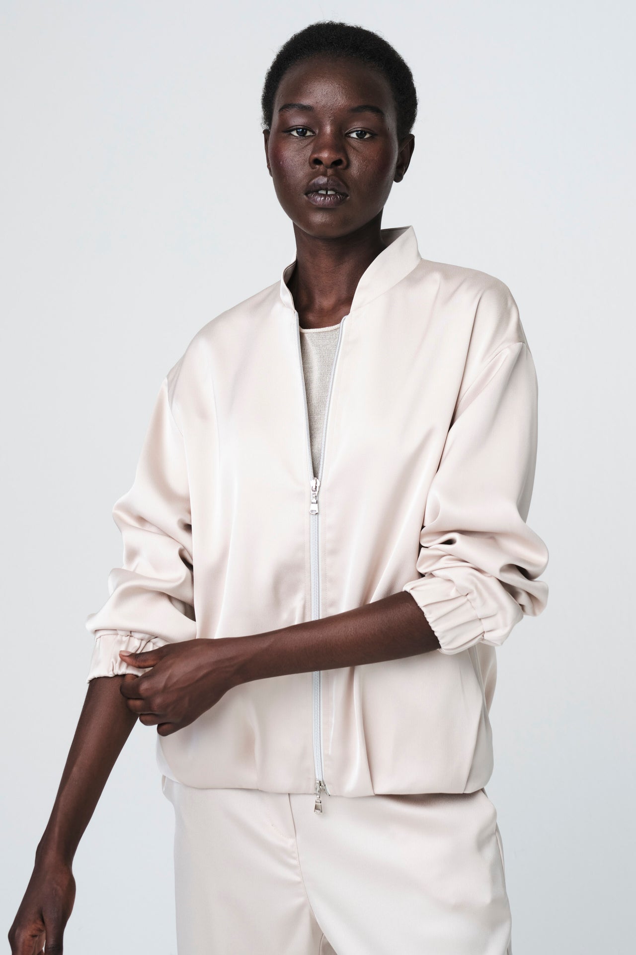 Ripasso saten bomber jacket | Perla