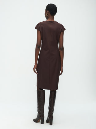 Georgia Dress Technical Jersey | Dark Brown