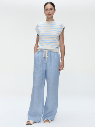 Top E26029 | Ecru Blue