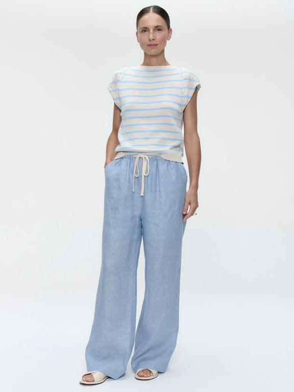 Top E26029 | Ecru Blue