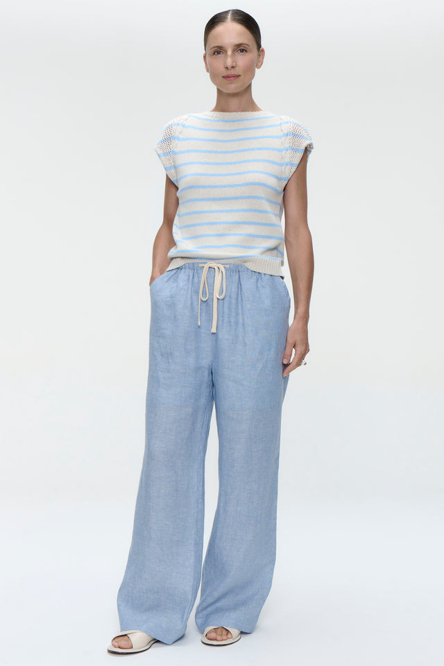 Top E26029 | Ecru Blue