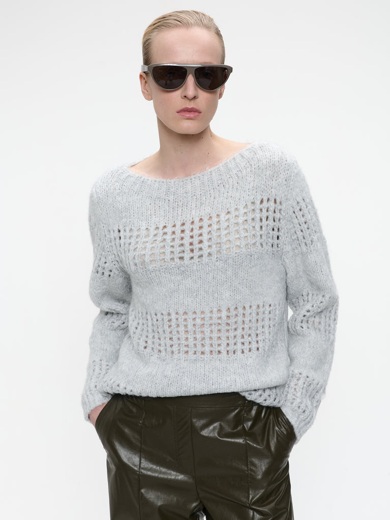 Shiny Pullover 1034 | Light Grey