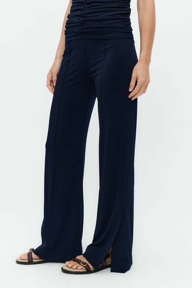 Loren slit pants | Blue