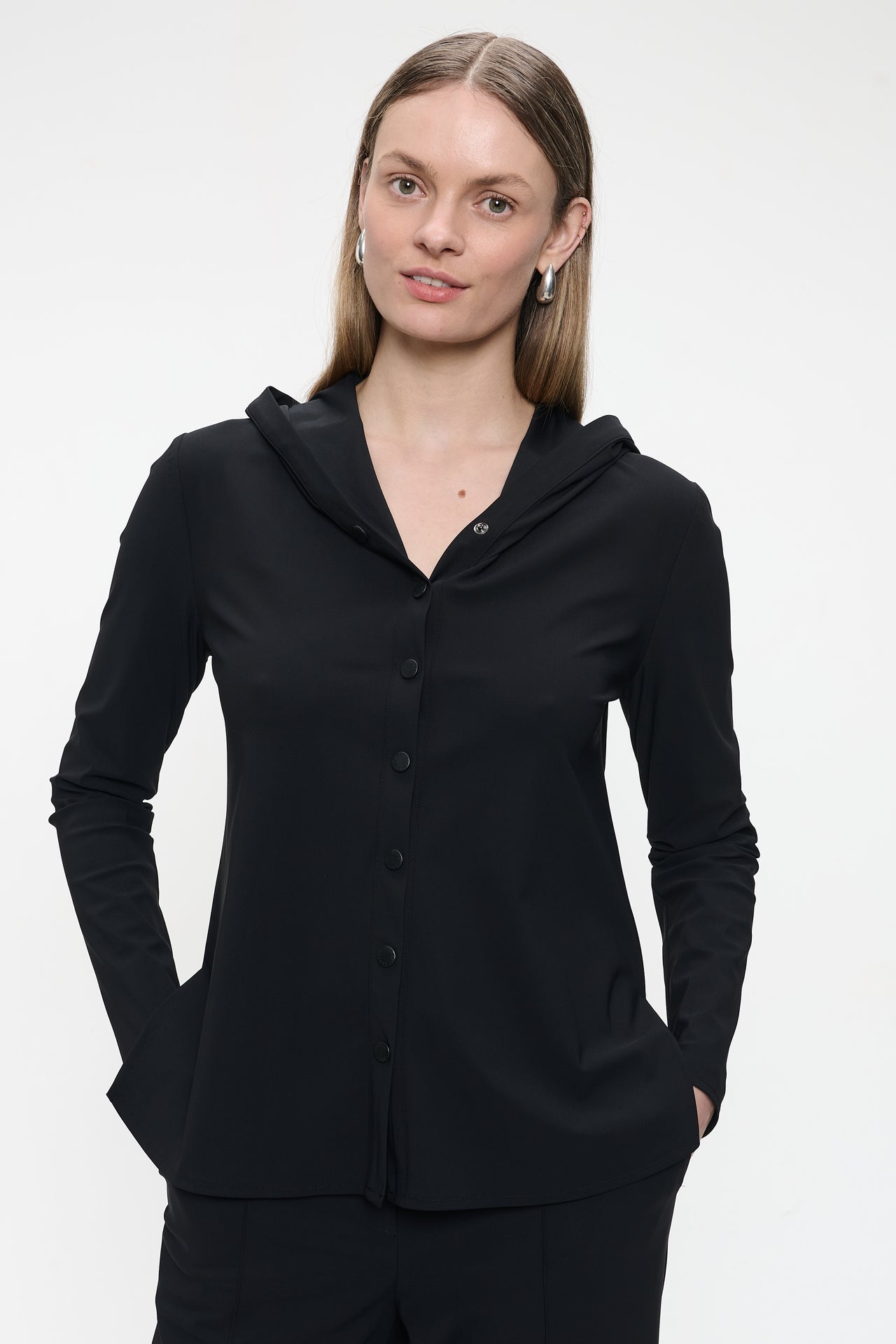 Veronica blouse technical jersey | Black