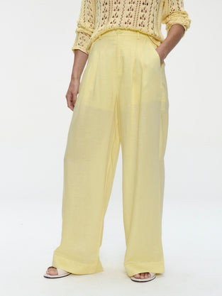 Hamako linnen mix pants | Yellow