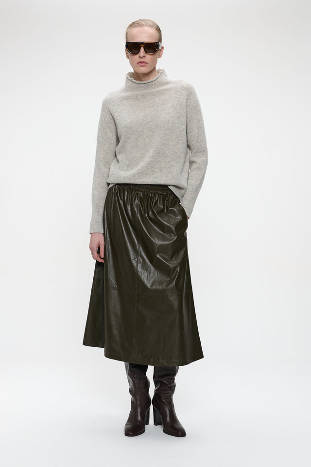 Nitty eco leather skirt | Army