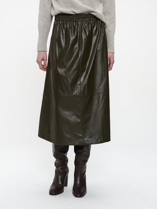 Nitty eco leather skirt | Army