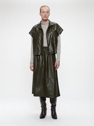 Nitty eco leather skirt | Army