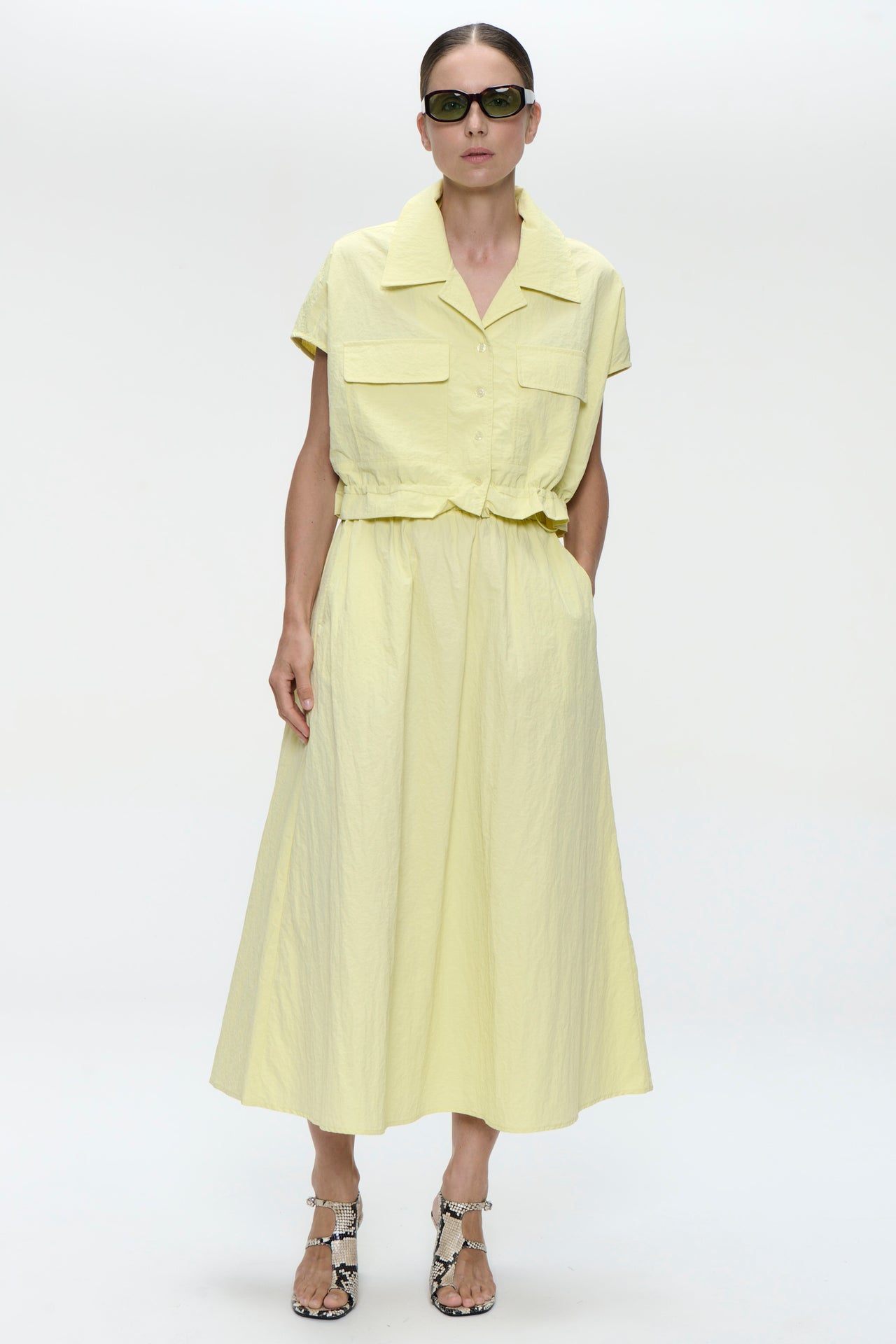 Chiko taffeta jacket | Yellow