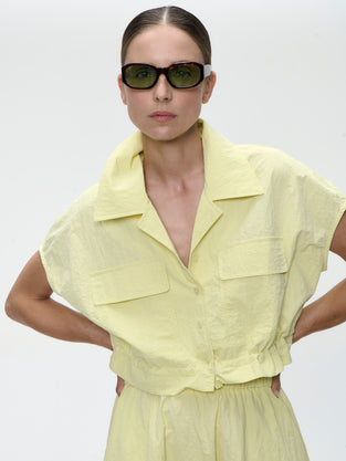 Chiko taffeta jacket | Yellow
