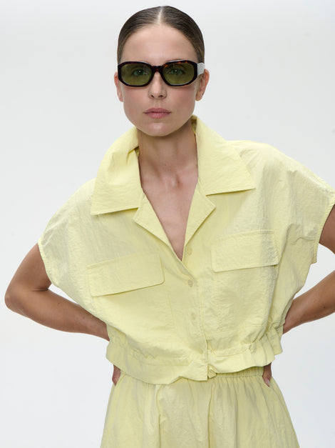 Chiko taffeta jacket | Yellow