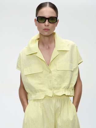 Chiko taffeta jacket | Yellow